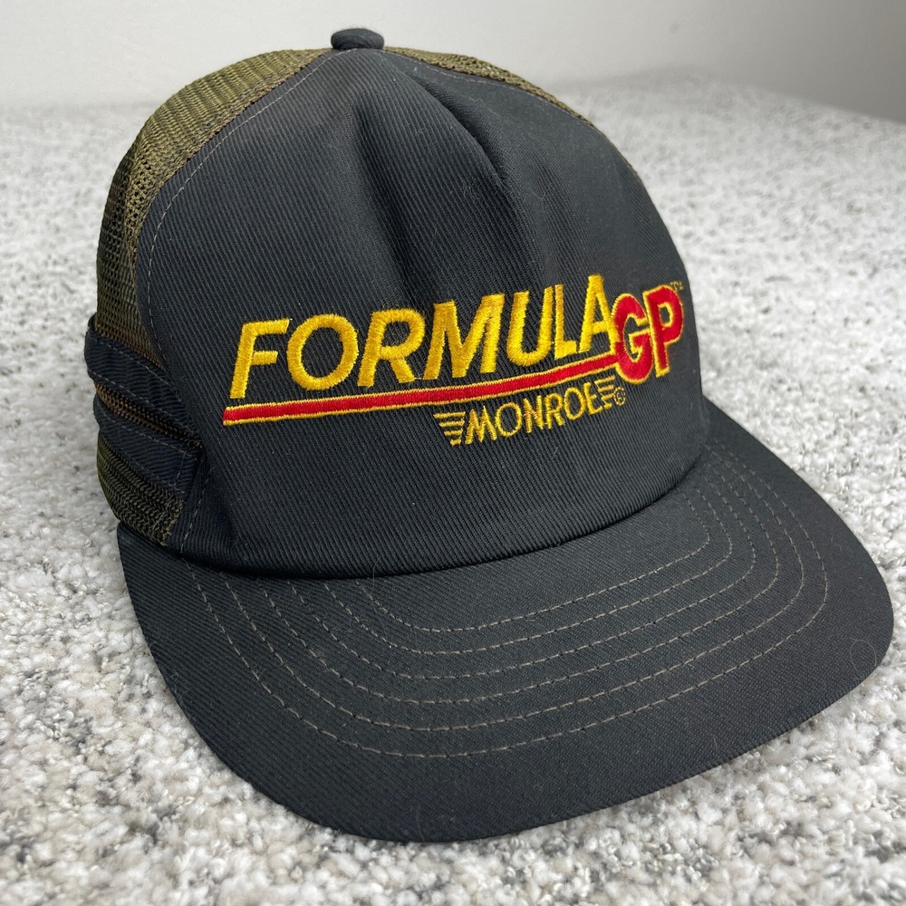 VTG Formula 1 Hat Trucker GP Two Stripe Monroe Swingster Racing Black USA Made